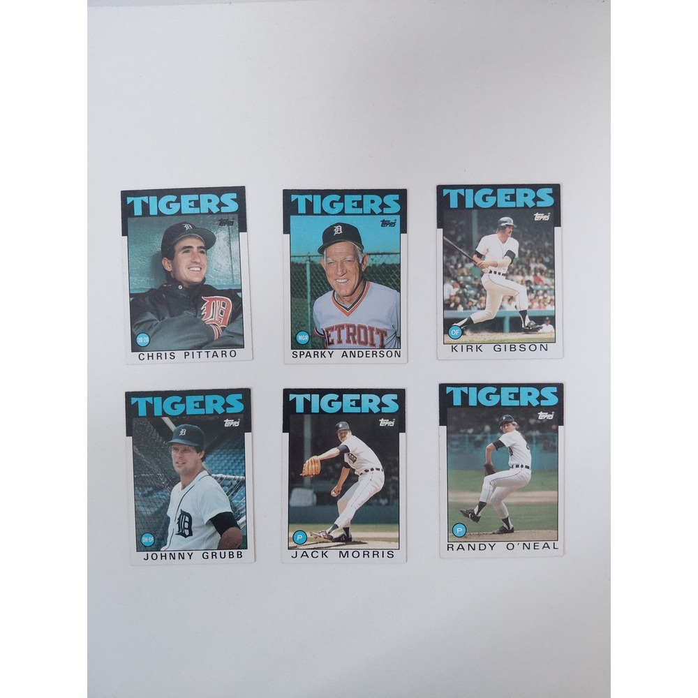 1986 Topps Detroit Tigers Baseball Card Lot Sparky Anderson Jack Morris Gibson